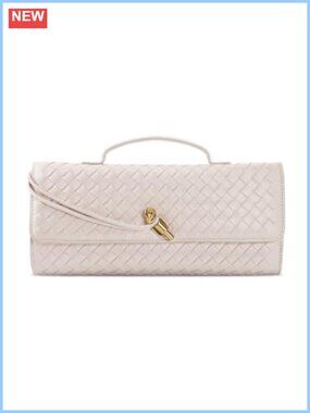 Woven PU Leather Evening Clutch Crossbody Shoulder Bag